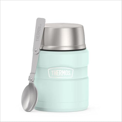 THERMOS Stainless King Food Jar with Spoon, 16oz, Matte Light Blue