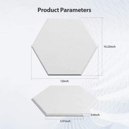 12 Pack Hexagon Acoustic Panels Self Adhesive Sound Proof Foam(Snow White)