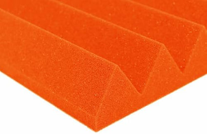 Foam Factory Inc 24 Pack Color Acoustic Foam Panel Studio Soundproofing Wedge Wall Tiles 12” X 12” X 2” (Orange)