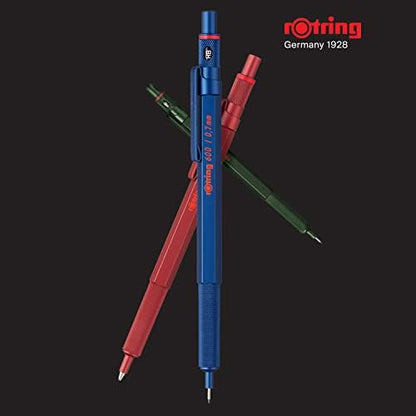 rOtring 600 Mechanical Pencil | 0.7 mm | Blue All-Metal Body Propelling Pencil | Non-Slip Knurled Grip & Hexagonal Barrel