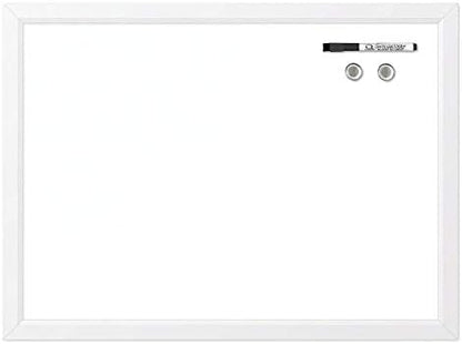 Quartet Magnetic Whiteboard, 17" x 23" Small White Board for Wall, Dry Erase Board for Kids, Perfect for Home Office & Home School Supplies, Dry Erase Marker, Magnets, White Frame (MDW1723W-AZS)