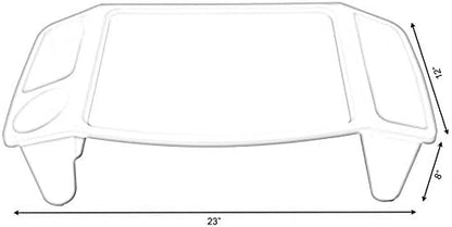 Basicwise Kids Lap Desk Tray, Portable Activity Table, Pink, Red