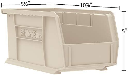 Akro-Mils 30230 AkroBins Plastic Storage Bins, 11"x5"x5", Red, 12-Pack