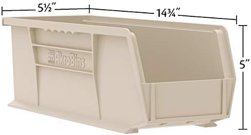 Akro-Mils 30234 AkroBins Plastic Storage Bins, 15"x5"x5", Green, 12-Pack