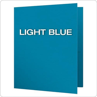 Oxford Two-Pocket Folders w/Fasteners, Light Blue, Letter Size, 25 per Box (57701)