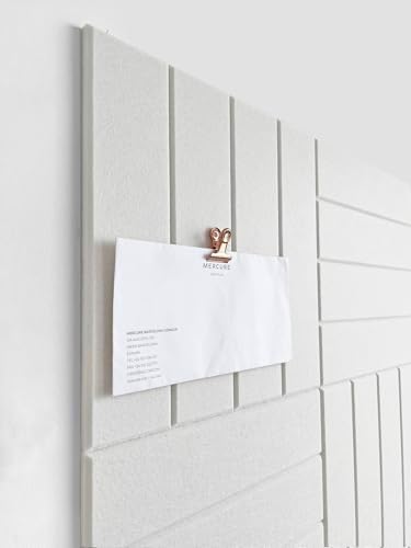 Slated Felt Bulletin Board Tiles | Cork Board Alternative for Walls | Wall Panels for Office & Home Decor | Aesthetic Pinboard & Photo Board | 12-Pack (11.8" x 11.8") with Adhesive | Pure White