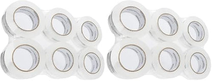 Amazon Basics Packing Tape, Strong & Durable for Moving, Storage, Shipping, Mailing and Sealing, Crystal Clear, 1.88" x 109 Yards, 12-Pack