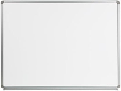 Flash Furniture Cardim 4' W x 3' H Magnetic Marker Board with Galvanized Steel Backing and Marker Tray