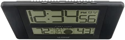 La Crosse Technology Atomic Digital Wall/Table Clock, 11.1" x 6.5" (513-1417BS)