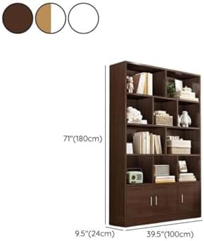 Closed Back Cabinet Wood Standard 9.5'' Wide Bookcase Bookshelf Storage Rack Multi-Layered Storage Shelf Cabinet Display Unit Integrated Against the Wall White 39.4" L x 9.4" W x 70.9" H