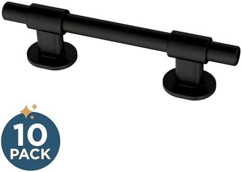 Franklin Brass 10 Pack Matte Black Cabinet Handles Adjustable Drawer Pulls for Kitchen Cabinet Knobs Dressers and Cupboards Fits 1-3/8 to 4 Inch (35–102mm) Hole Center | Adjusta-Pull™