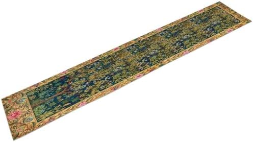 William Morris Table Runner, Boho Rustic Ethnic Tree of Life Flower Original Design Print Table Runner for Home Party Dining Room Kitchen Decor 13x90 Inch