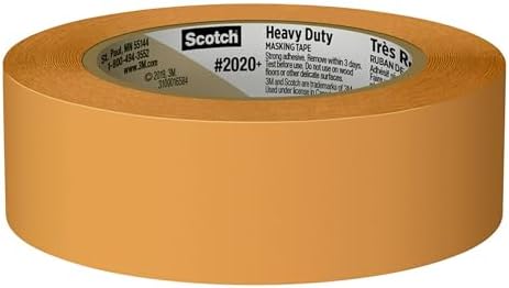 Scotch Heavy Duty Painter's Tape, 6 Rolls, 1.41 in x 60.1 yd, for Use On Vinyl, Carpet, Metal, & Plastic, Indoor & Outdoor Masking Tape, Bonds Aggressively, 3-Day Clean Removal (2020+-36AP6)