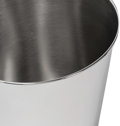 happimess Nolan 2 Gal Smooth Steel Wastebasket, Polished Steel, Set of 2