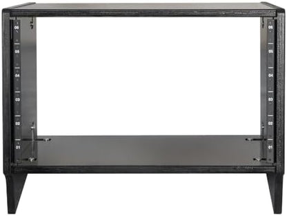 Sound Town DIY 6U Slanted Desktop Turret Studio Rack for Home Studio and Recording Room, Baltic Birch Plywood, Black Espresso (SDRK-6SLD)