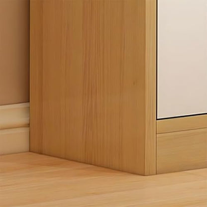 Closed Back Cabinet Wood Standard 9.5'' Wide Bookcase Bookshelf Storage Rack Multi-layered Storage Shelf Cabinet Display Unit Integrated Against the Wall Natural/White 47.2"L x 9.4"W x 70.9"H