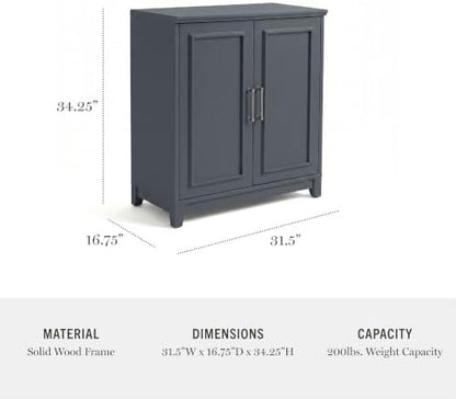 Martha Stewart Lily Pond Modular Storage Cabinet, Slate Blue, Set of 2
