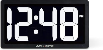 AcuRite 75114M 10-inch LED Digital Clock with Auto Dimming Brightness White (Pack of 8)