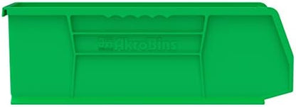 Akro-Mils 30234 AkroBins Plastic Storage Bins, 15"x5"x5", Green, 12-Pack