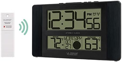 La Crosse Technology Atomic Digital Wall/Table Clock, 11.1" x 6.5" (513-1417BS)