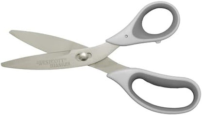 Westcott 8.5" Power Pivot Titanium Bonded Soft Handle High-Leverage Crafting and Fabric Scissors, White