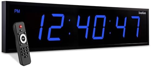 Ivation Oversized Digital Wall Clock with Large LED Display & Timer, 48"