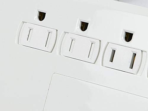 Monoprice Power & Surge - 12 Outlet Surge Protector Power Strip with 2 Built In 2.1A USB Charger Ports - 6 Feet - White | Cord UL Rated, 4, 230 Joules with Grounded and Protected Light Indicator