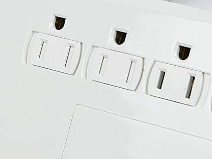 Monoprice Power & Surge - 12 Outlet Surge Protector Power Strip with 2 Built In 2.1A USB Charger Ports - 6 Feet - White | Cord UL Rated, 4, 230 Joules with Grounded and Protected Light Indicator