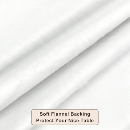 LIBERECOO Heavy Duty Vinyl Tablecloth with Flannel Backing Waterproof Oil-Proof Plastic Table Cloth Stain-Resistant Wipeable Rectangle or Square Table Cover for Indoor and Outdoor 54 x 54 Inch