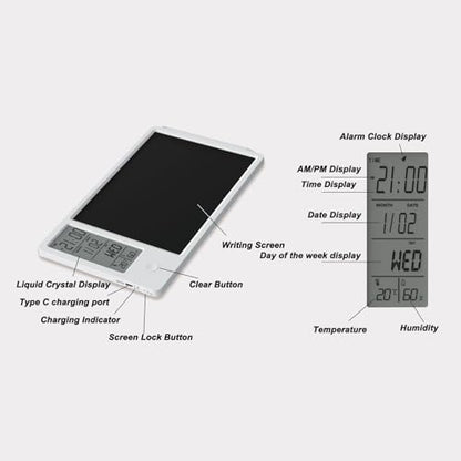 Electronic LCD Writing Tablet, 10.24 x 6.3 x 0.39in Electronic Digital Writing Board, HD LCD Display Erasable Drawing Doodle Board,Writing Board Calendar Office Memo Message