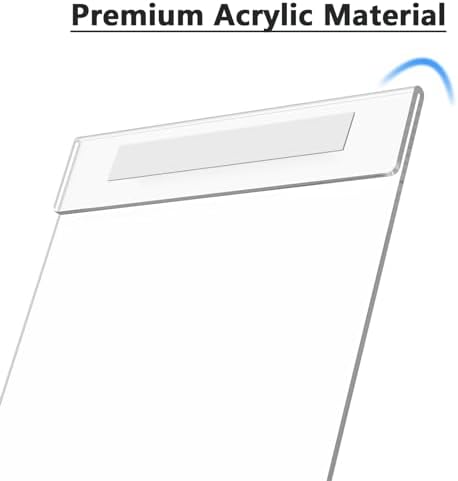 MaxGear Acrylic Sign Holder 8.5 x 11 Wall Mount with Tape, 2 Pack, Vertical