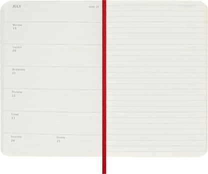 Moleskine 2027 12-Month Weekly Planner, Pocket, Scarlet Red, Softcover
