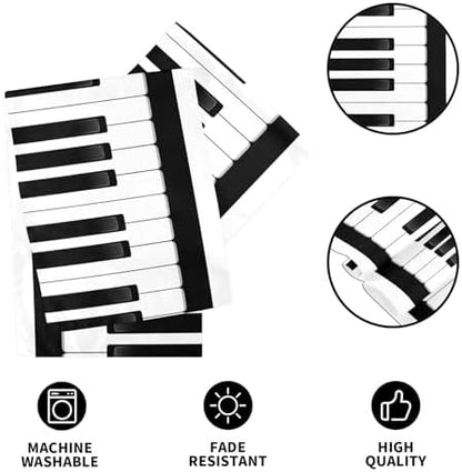 ALAZA Double-Sided Music Black and White Piano Keys Table Runner 14x108 Inches Long,Table Cloth Runner for Wedding Birthday Party Kitchen Dining Home Everyday Decor