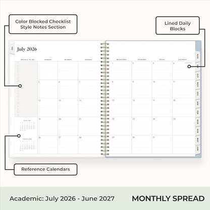 Blue Sky 2026-2027 Weekly & Monthly Academic Planner, 8.5"x11", Stratford