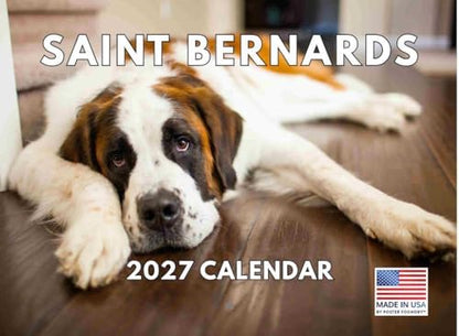 Saint Bernard Calendar 2027 Monthly Wall Calender 12 Month