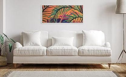 Kate and Laurel Sylvie Blank Framed Canvas Wall Art, 18x40 White, Modern Empty Canvas for Paint-Your-Own Art, Premium Framed