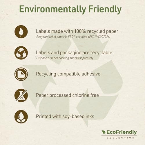 Avery® EcoFriendly Recycled Shipping Labels, 5.5" x 8.5" Half-Sheet Labels, White, Permanent Adhesive, Laser & Inkjet Printers, 20 Total, Great for Mailing, Product Merchandising, and More (48808)