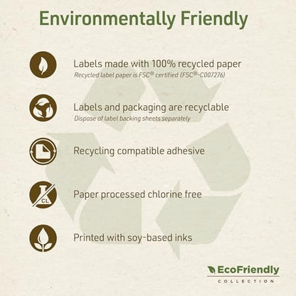 Avery® EcoFriendly Recycled Shipping Labels, 5.5" x 8.5" Half-Sheet Labels, White, Permanent Adhesive, Laser & Inkjet Printers, 20 Total, Great for Mailing, Product Merchandising, and More (48808)