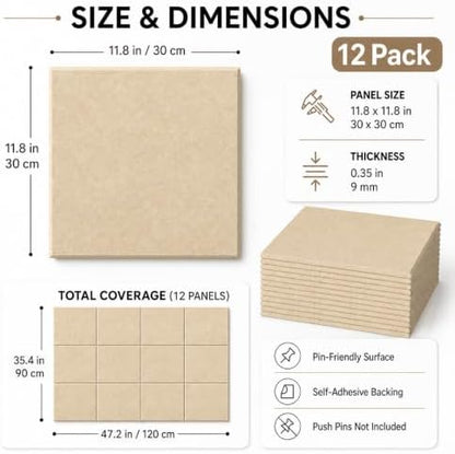 Felt Bulletin Board Tiles, Cork Board Alternative, 48 x 36 in