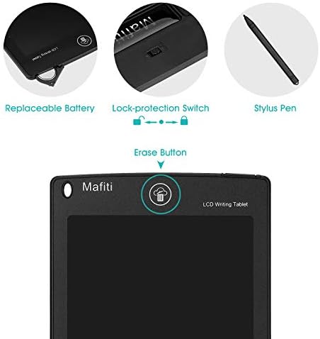 Mafiti LCD Writing Tablet 8.5 Inch Electronic Writing Drawing Pad Portable Doodle Board Gifts for Kids Office Memo Home Whiteboard Black