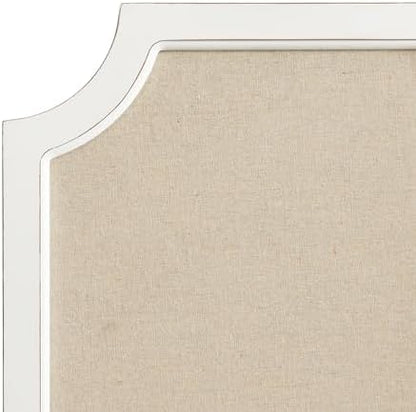 Hogan Framed Scalloped Decorative Wall Pinboard; White; 18 x 30; Rustic Modern Farmhouse Bulletin Board for Wall Organization and Decorative Displays