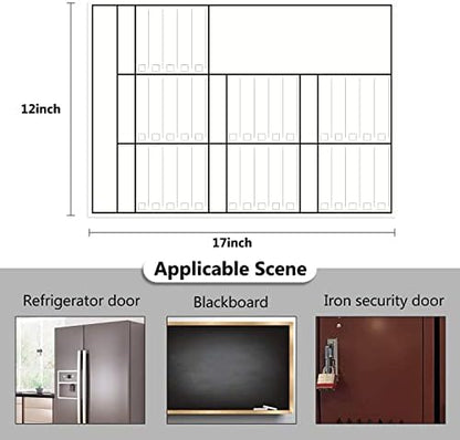 LUCYCAZ Magnetic to Do List Dry Erase Board for Fridge - Vertical Chore Board for Kids, Weekly Planning Boards for Family Chore Chart Whiteboard with 8 Markrs, 12''x17''(A3)