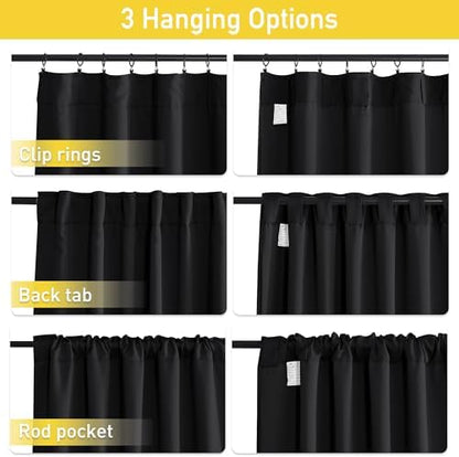 NICETOWN Sound Barrier 100% Black Out Room Divider Curtains 95", Noise, Cold & Heat Cutting Down Back Tab Drapes with Felt Fabric Lining for Ambient Sounds, Nursery, Daytime Sleep(2 PCs, 52" Wide)