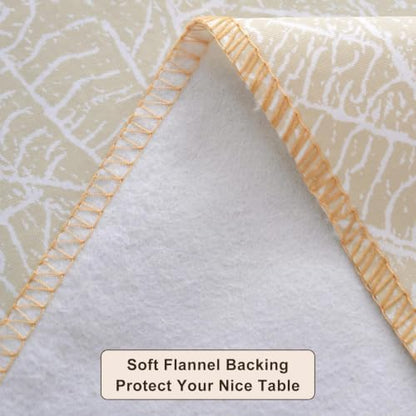 LIBERECOO Heavy Duty Vinyl Tablecloth with Flannel Backing Waterproof Oil-Proof Plastic Table Cloth Stain-Resistant Wipeable Rectangle or Square Table Cover for Indoor and Outdoor 54 x 54 Inch