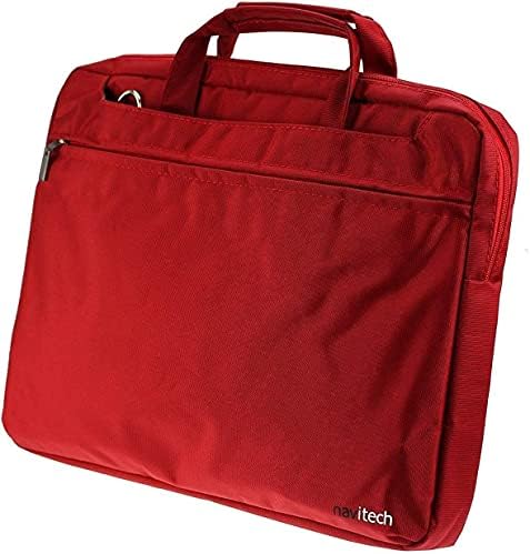 Navitech Red Sleek Premium Water Resistant Shock Absorbent Messenger Bag Compatible With 3D Hero LCD Writing Tablet for Kids 9 Inch
