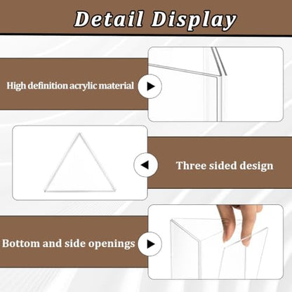 16 Pack 3 Side Table Tent Sign Holder Acrylic, 4 x 9 Inch