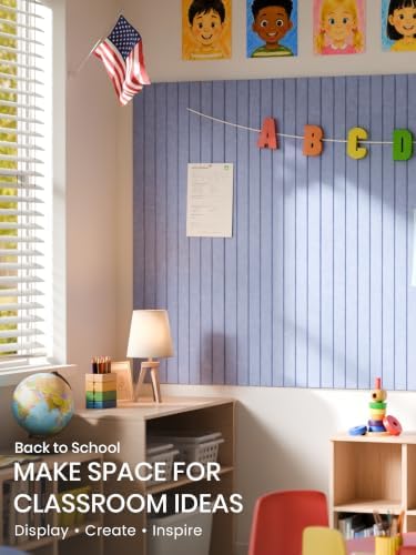 Bumusty 36"x 24" Large Felt Bulletin Board Tiles,Soft Periwinkle