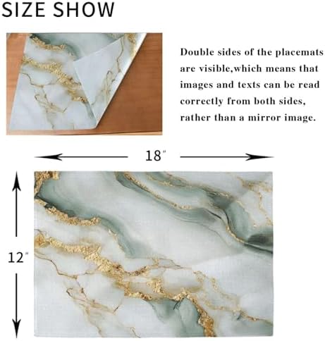 ALAZA White Marble 1 PC Placemats Rectangle Table Mat for Dining Table Restaurant Kitchen Home Decor, 12" x 18"