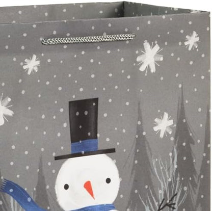 Hallmark Assorted Christmas Gift Bags Bulk - Snowflake, Tree, Snowman, Plaid (18 Gift Bags: 5 Small 5", 4 Medium 8", 4 Large 11", 3 XL 14", 2 Bottle Bags) for Holiday Parties, Hanukkah, Weddings