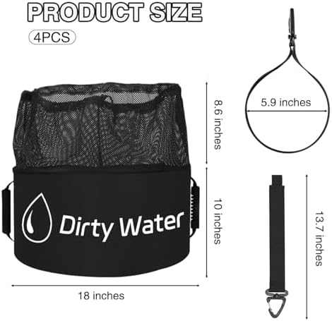 Nilight 4 Pack RV Hose Storage Bag Waterproof with Drawstring Mesh Top